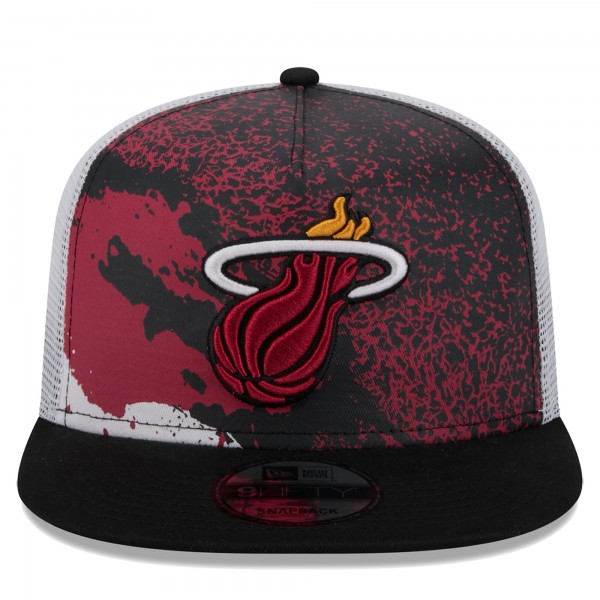 Бейсболка Miami Heat New Era Black Court Sport Speckle 9FIFTY