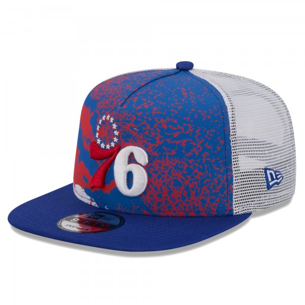 Бейсболка Philadelphia 76ers New Era Royal Court Sport Speckle 9FIFTY Snapback