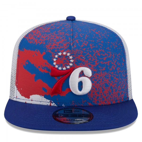 Бейсболка Philadelphia 76ers New Era Royal Court Sport Speckle 9FIFTY Snapback