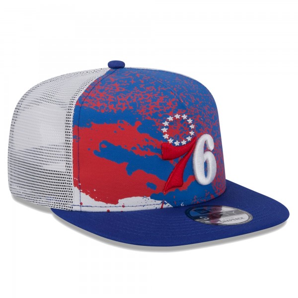 Бейсболка Philadelphia 76ers New Era Royal Court Sport Speckle 9FIFTY Snapback