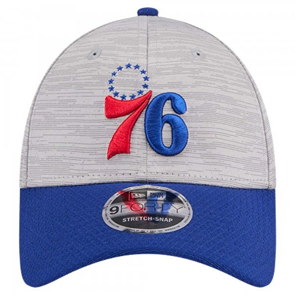 Бейсболка Philadelphia 76ers New Era Heather Gray/Royal Active Digi-Tech Two-Tone 9FORTY