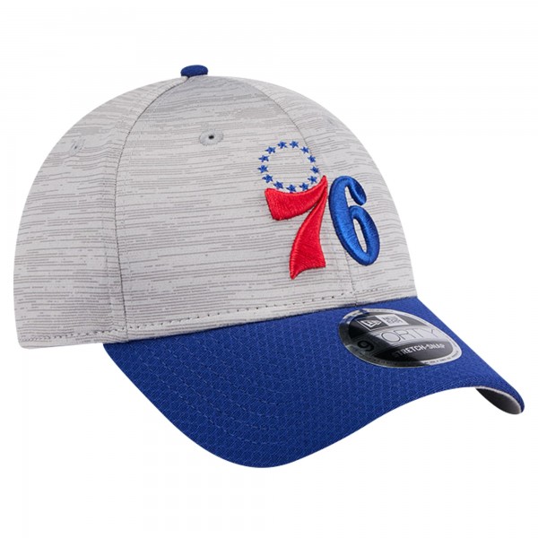 Бейсболка Philadelphia 76ers New Era Heather Gray/Royal Active Digi-Tech Two-Tone 9FORTY