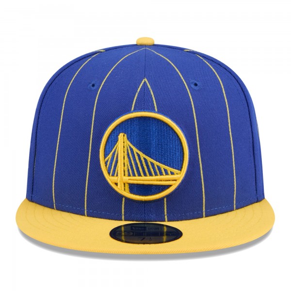 Бейсболка Golden State Warriors New Era Pinstripe Two-Tone 59FIFTY - Royal/Gold