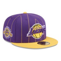 Бейсболка Los Angeles Lakers New Era Pinstripe Two-Tone 59FIFTY - Purple/Gold
