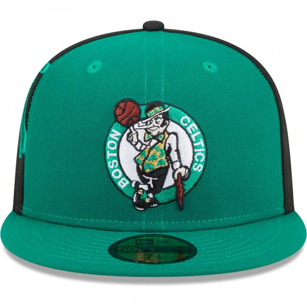 Бейсболка Boston Celtics New Era Gameday Wordmark 59FIFTY - Kelly Green/Black