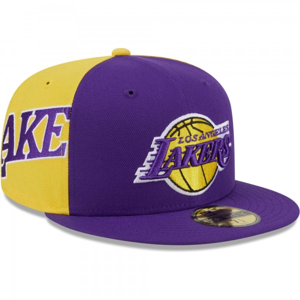 Бейсболка Los Angeles Lakers New Era Gameday Wordmark 59FIFTY - Purple/Gold