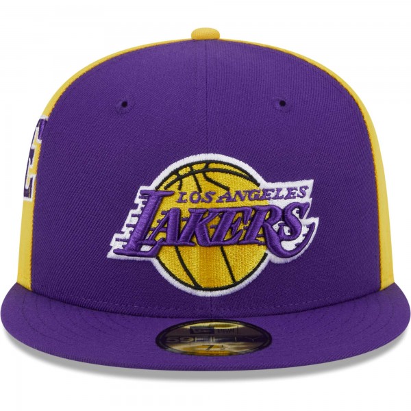 Бейсболка Los Angeles Lakers New Era Gameday Wordmark 59FIFTY - Purple/Gold