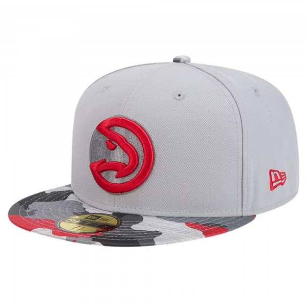 Бейсболка Atlanta Hawks New Era Active Color Camo Visor 59FIFTY - Gray
