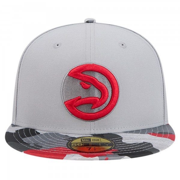Бейсболка Atlanta Hawks New Era Active Color Camo Visor 59FIFTY - Gray