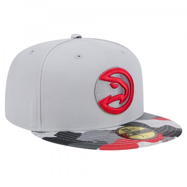 Бейсболка Atlanta Hawks New Era Active Color Camo Visor 59FIFTY - Gray