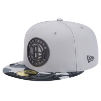 Бейсболка Brooklyn Nets New Era Active Color Camo Visor 59FIFTY - Gray