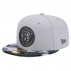 Бейсболка Brooklyn Nets New Era Active Color Camo Visor 59FIFTY - Gray