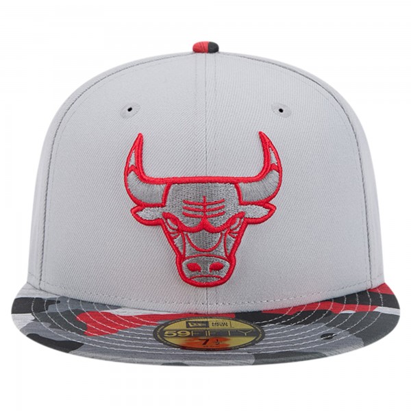 Бейсболка Chicago Bulls New Era Active Color Camo Visor 59FIFTY - Gray