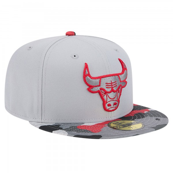 Бейсболка Chicago Bulls New Era Active Color Camo Visor 59FIFTY - Gray