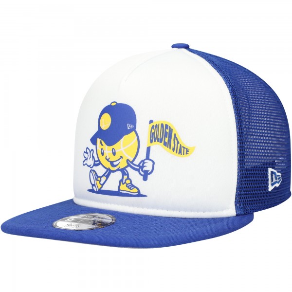 Бейсболка Golden State Warriors New Era Youth Court Sport Mascot 9FIFTY - White/Royal