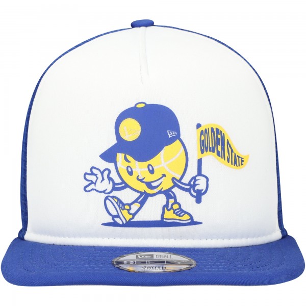 Бейсболка Golden State Warriors New Era Youth Court Sport Mascot 9FIFTY - White/Royal