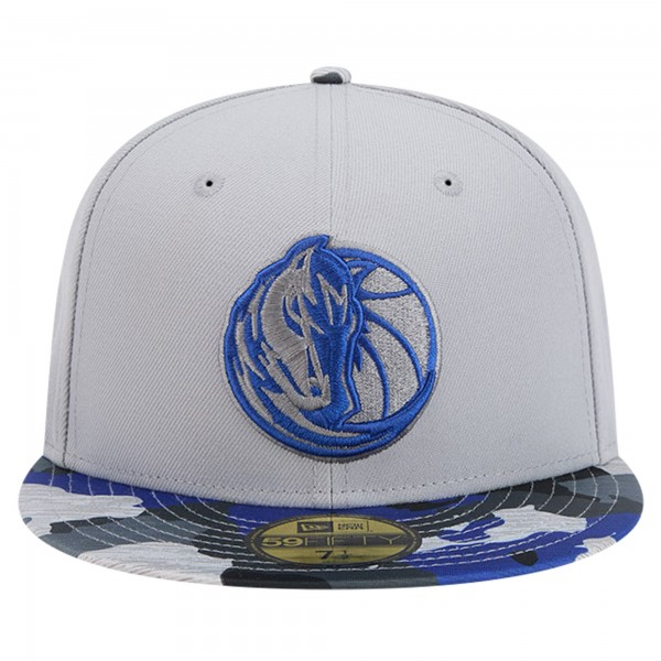 Бейсболка Dallas Mavericks New Era Active Color Camo Visor 59FIFTY - Gray