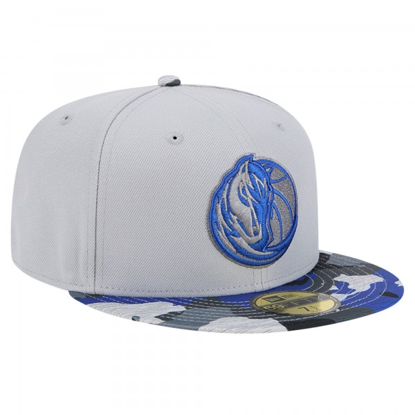 Бейсболка Dallas Mavericks New Era Active Color Camo Visor 59FIFTY - Gray