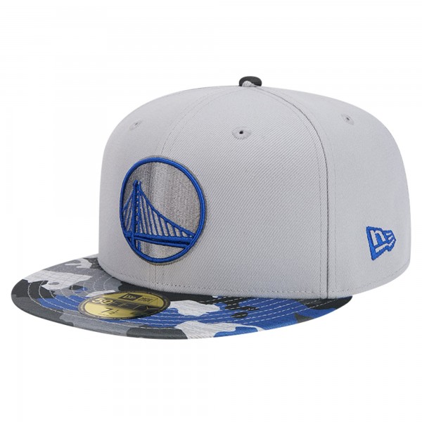 Бейсболка Golden State Warriors New Era Active Color Camo Visor 59FIFTY - Gray