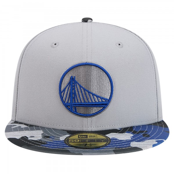 Бейсболка Golden State Warriors New Era Active Color Camo Visor 59FIFTY - Gray