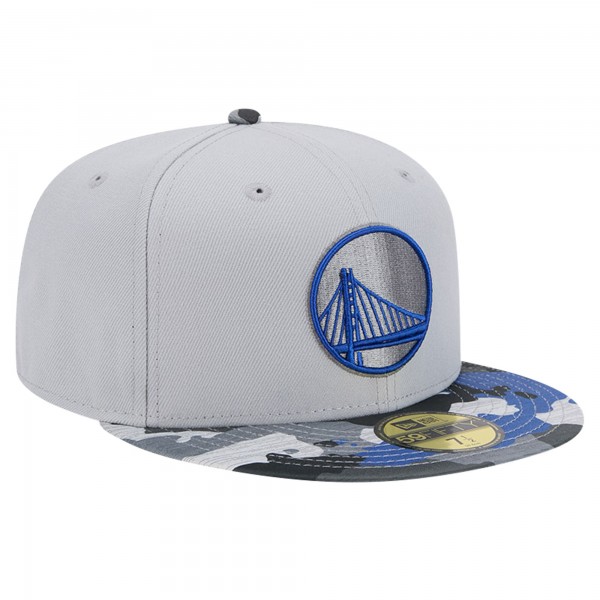 Бейсболка Golden State Warriors New Era Active Color Camo Visor 59FIFTY - Gray