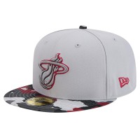 Бейсболка Miami Heat New Era Gray Active Color Camo Visor 59FIFTY