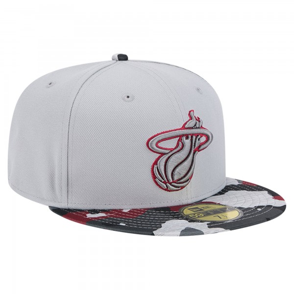 Бейсболка Miami Heat New Era Gray Active Color Camo Visor 59FIFTY