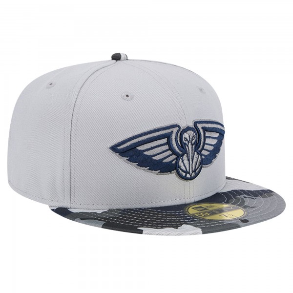 Бейсболка New Orleans Pelicans New Era Gray Active Color Camo Visor 59FIFTY