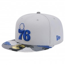 Бейсболка Philadelphia 76ers New Era Gray Active Color Camo Visor 59FIFTY
