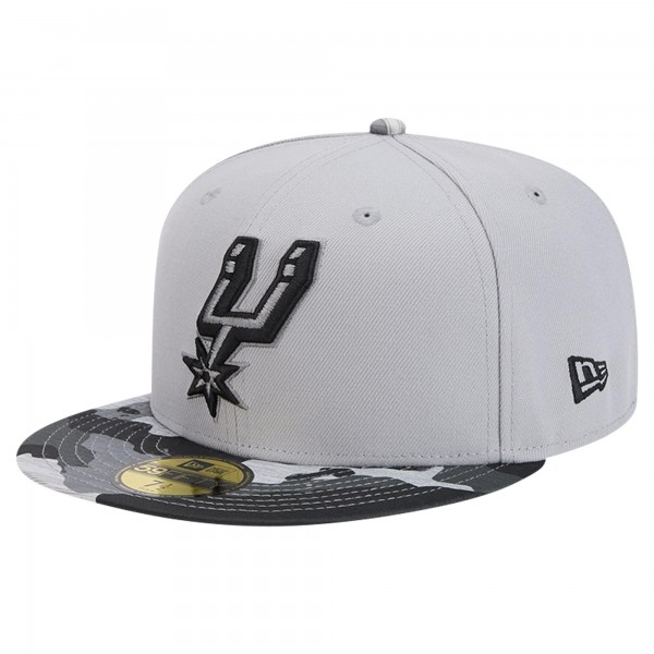 Бейсболка San Antonio Spurs New Era Active Color Camo Visor 59FIFTY - Gray