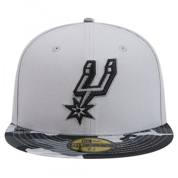 Бейсболка San Antonio Spurs New Era Active Color Camo Visor 59FIFTY - Gray