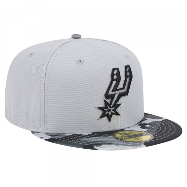 Бейсболка San Antonio Spurs New Era Active Color Camo Visor 59FIFTY - Gray