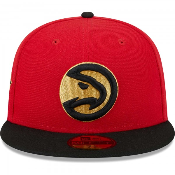 Бейсболка Atlanta Hawks New Era Gameday Gold Pop Stars 59FIFTY - Red/Black