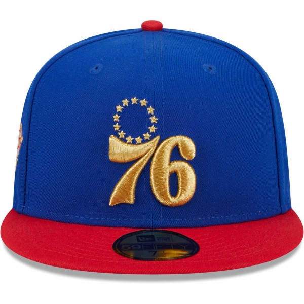 Бейсболка Philadelphia 76ers New Era Royal/Red Gameday Gold Pop Stars 59FIFTY