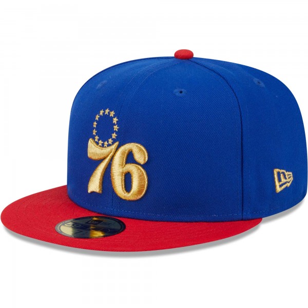 Бейсболка Philadelphia 76ers New Era Royal/Red Gameday Gold Pop Stars 59FIFTY