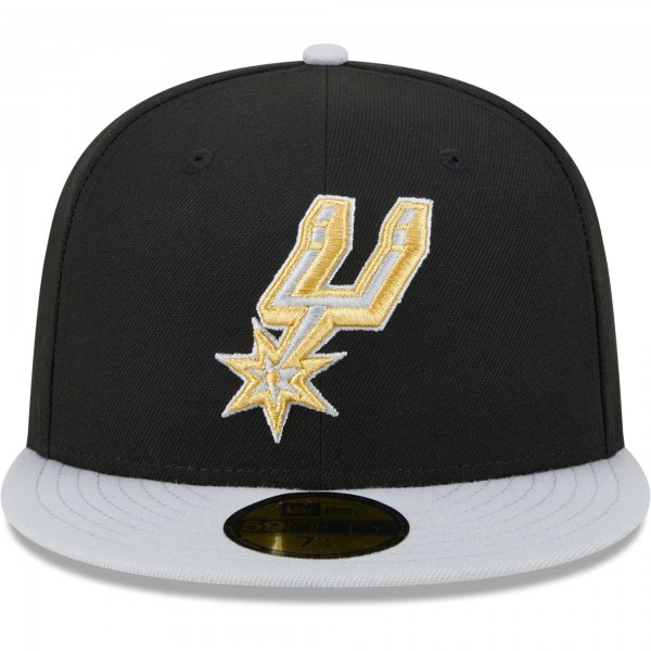 Бейсболка San Antonio Spurs New Era Gameday Gold Pop Stars 59FIFTY - Black/Gray