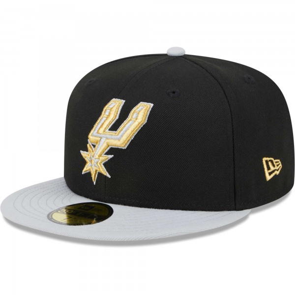 Бейсболка San Antonio Spurs New Era Gameday Gold Pop Stars 59FIFTY - Black/Gray