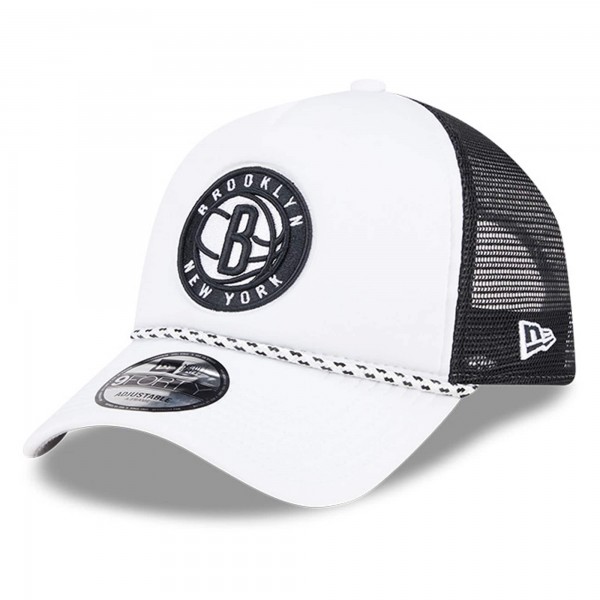 Бейсболка Brooklyn Nets New Era Court Sport Foam A-Frame 9FORTY - White/Black