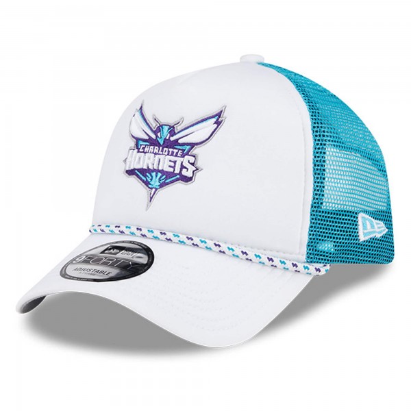 Бейсболка Charlotte Hornets New Era Court Sport Foam A-Frame 9FORTY - White/Teal