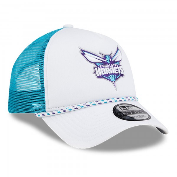 Бейсболка Charlotte Hornets New Era Court Sport Foam A-Frame 9FORTY - White/Teal