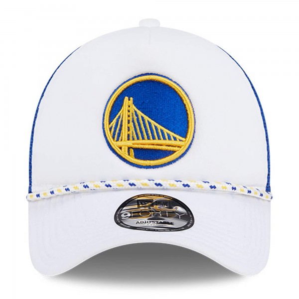 Бейсболка Golden State Warriors New Era Court Sport Foam A-Frame 9FORTY - White/Royal