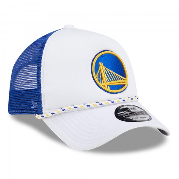 Бейсболка Golden State Warriors New Era Court Sport Foam A-Frame 9FORTY - White/Royal