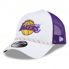 Бейсболка Los Angeles Lakers New Era Court Sport Foam A-Frame 9FORTY - White/Purple