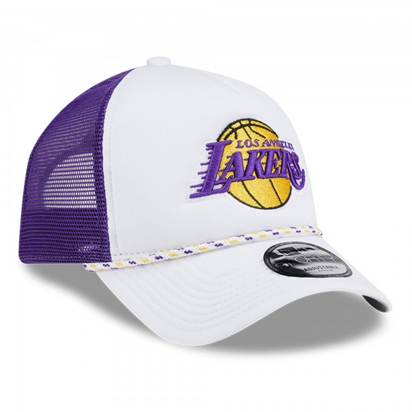 Бейсболка Los Angeles Lakers New Era Court Sport Foam A-Frame 9FORTY - White/Purple