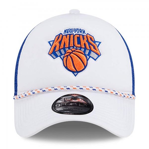 Бейсболка New York Knicks New Era Court Sport Foam A-Frame 9FORTY - White/Blue