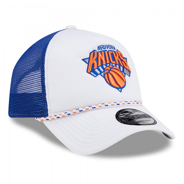 Бейсболка New York Knicks New Era Court Sport Foam A-Frame 9FORTY - White/Blue