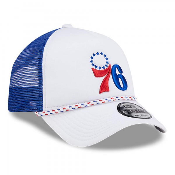 Бейсболка Philadelphia 76ers New Era White/Royal Court Sport Foam A-Frame 9FORTY