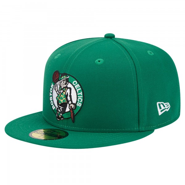 Бейсболка Boston Celtics New Era Court Sport Leather Applique 59FIFTY - Kelly Green