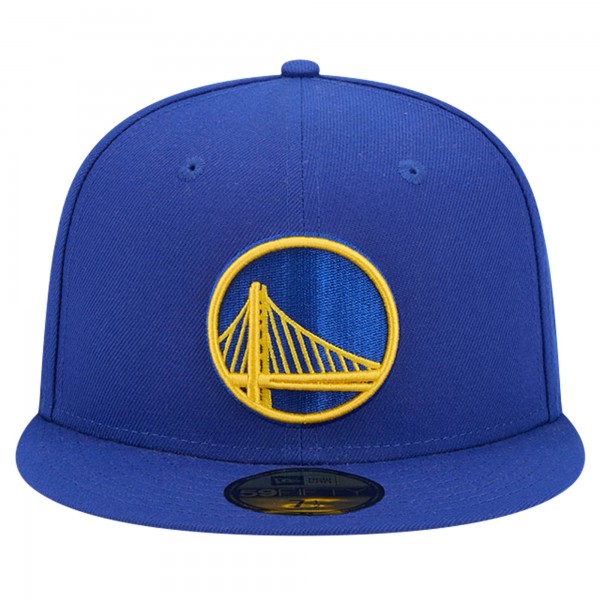 Бейсболка Golden State Warriors New Era Royal Court Sport Leather Applique 59FIFTY