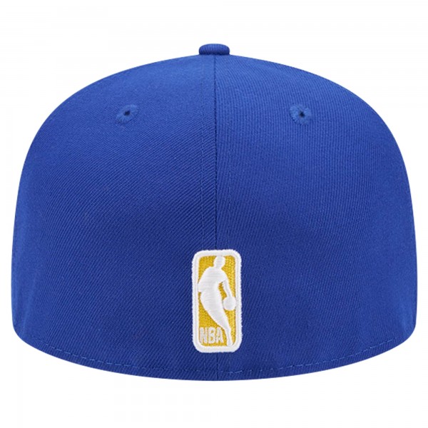 Бейсболка Golden State Warriors New Era Royal Court Sport Leather Applique 59FIFTY